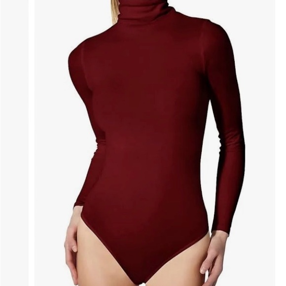 Red Wolford Women's Colorado Turtleneck Thong Bodysuit - Size Small - Picture 4 of 5